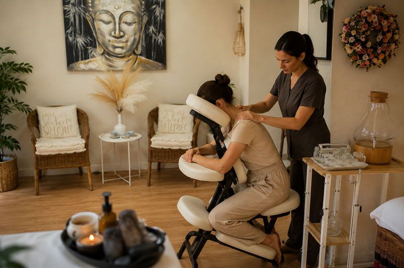 Focused 30-minute neck and shoulder massage at Enyo Thai Massage in Athens